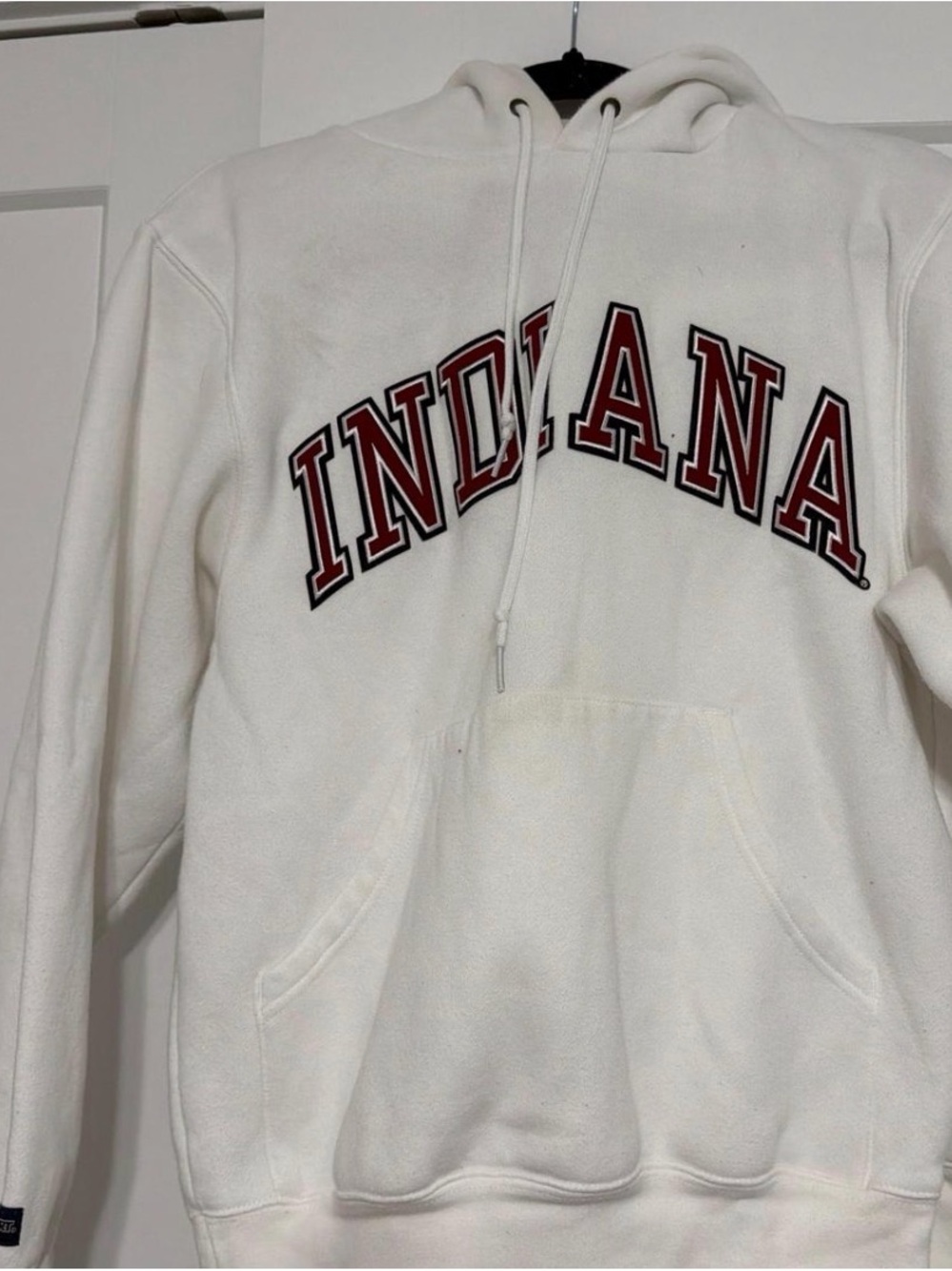 Jansport White Hoodie with Red Indiana Appliqué